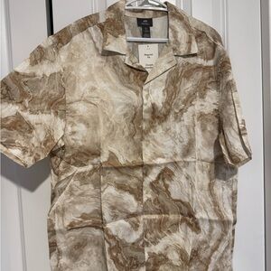 Men Beige Swirl Shirt